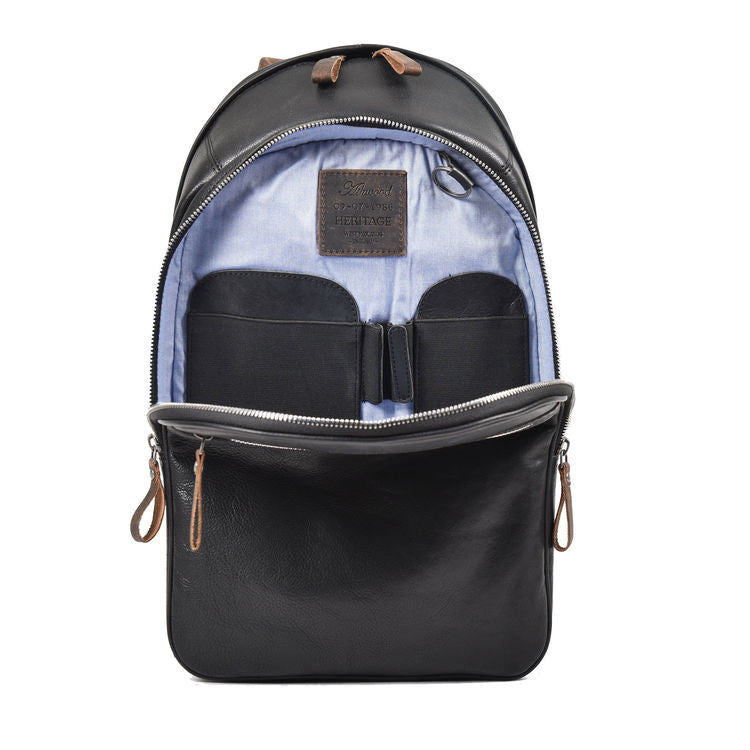 ashwood black leather backpack Ashwood Stratford Black Leather Rucksack – Blokes Bags